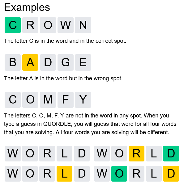 Quordle Today Play online
